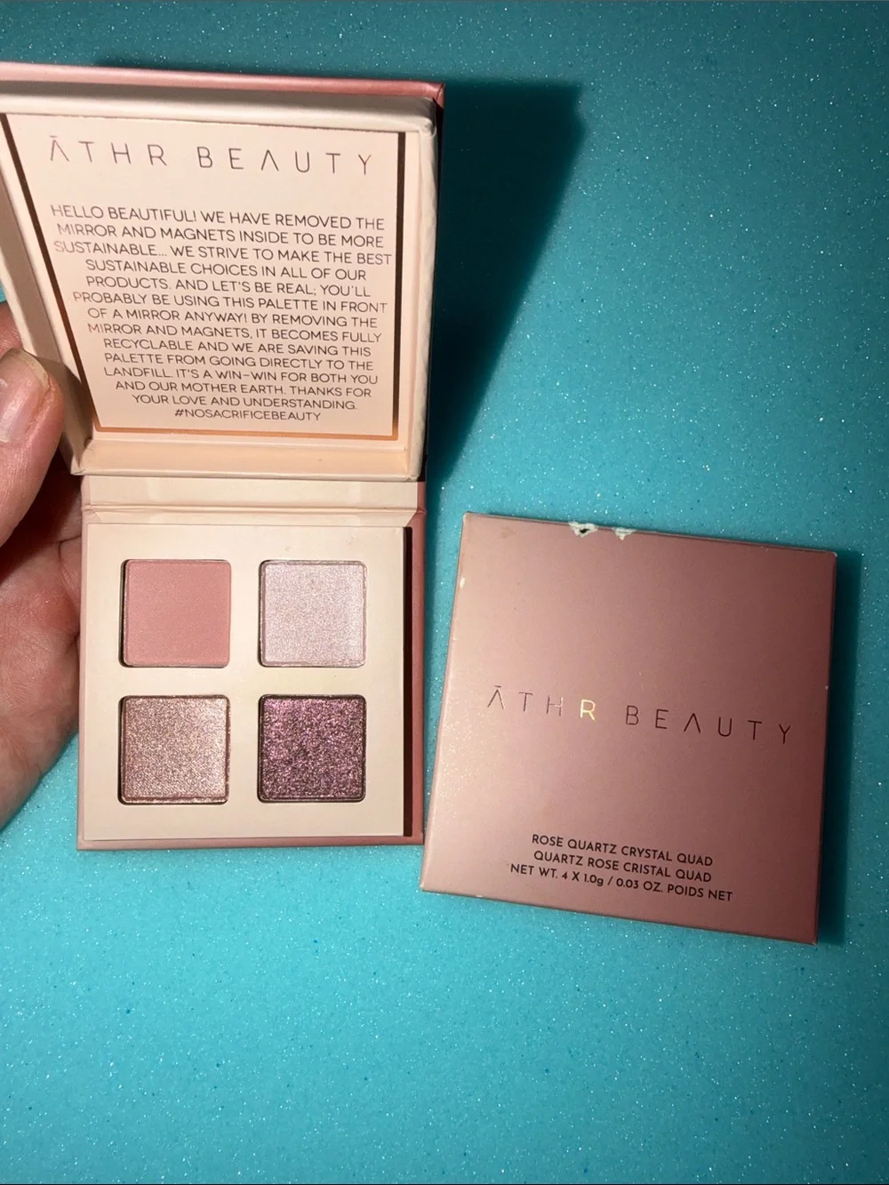 Rose Quartz Crystal Quad Eyeshadow Palette - Pink